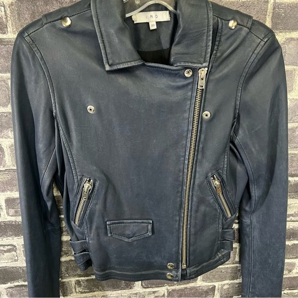 IRO ASHVILLE cropped biker leather jacket - Picture 9 of 14